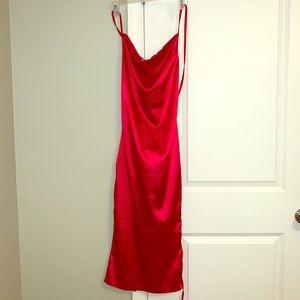Femme Luxe Red Silk Dress
